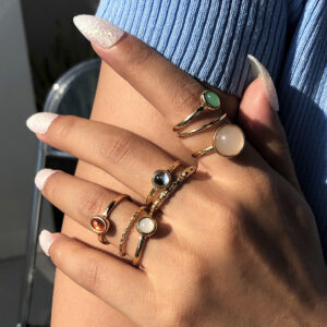 Colorful Stone Metalic Finger Rings
